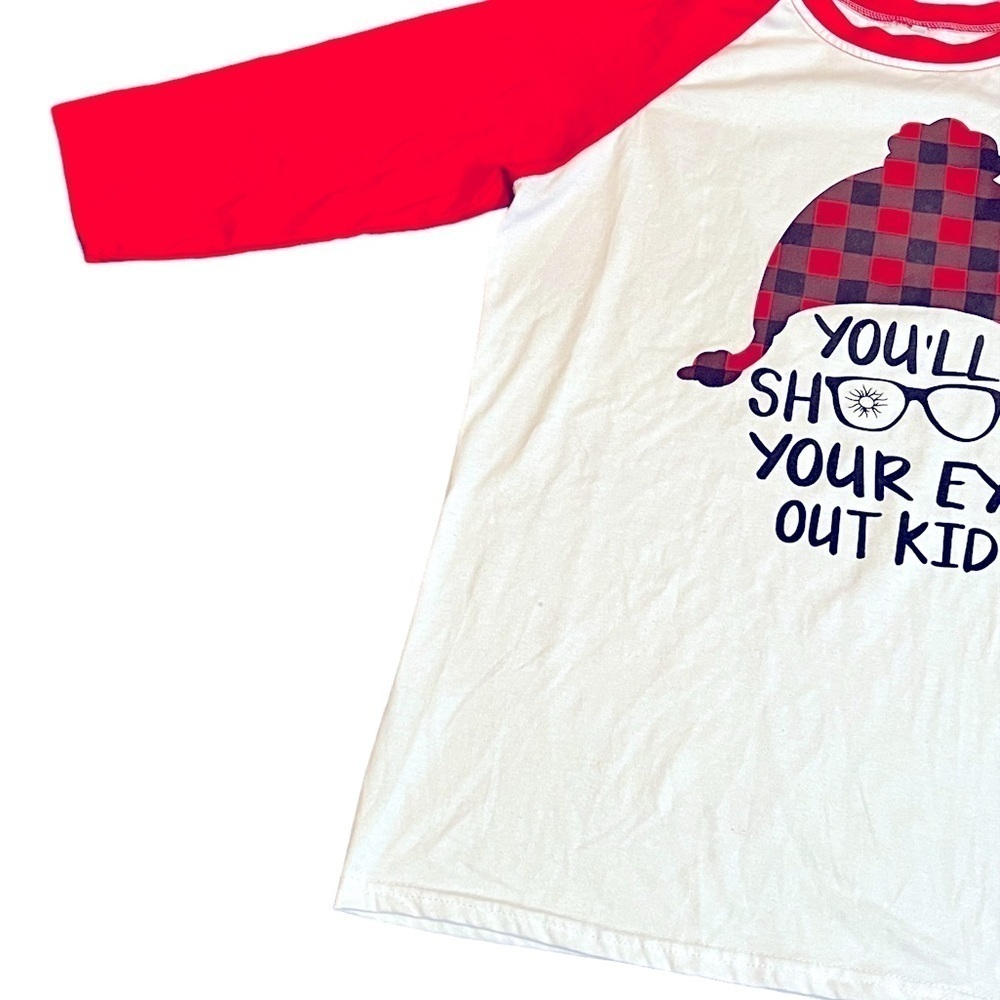 A Christmas Story “You’ll Shoot Your Eye Out Kid” Lounge Shirt Size Large - Picture 2 of 5